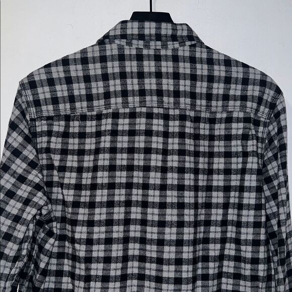 AEROPOSTALE Black and Grey Micro Buffalo Check Flannel Shirt-M NWOT - Picture 5 of 8